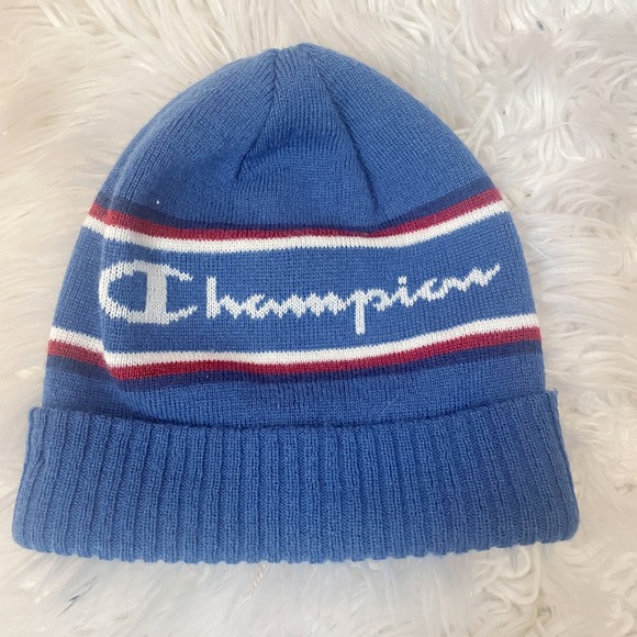 Champion Blue Logo Beanie Winter Hat - Picture 1 of 3